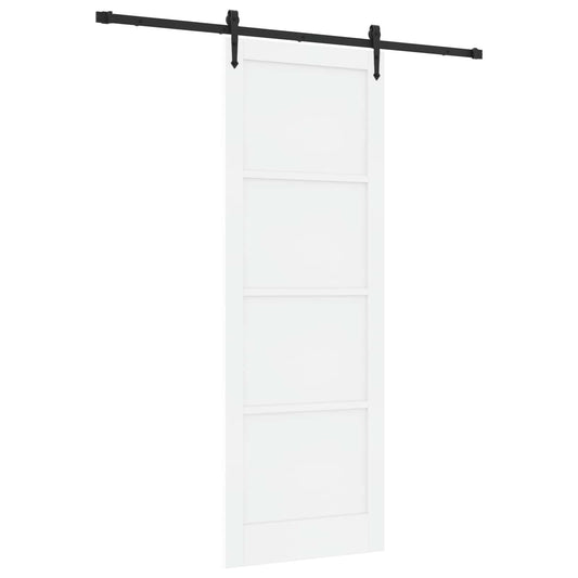 Sliding Door ORKDAL White and Black 83 x 232 cm Solid Pine Wood