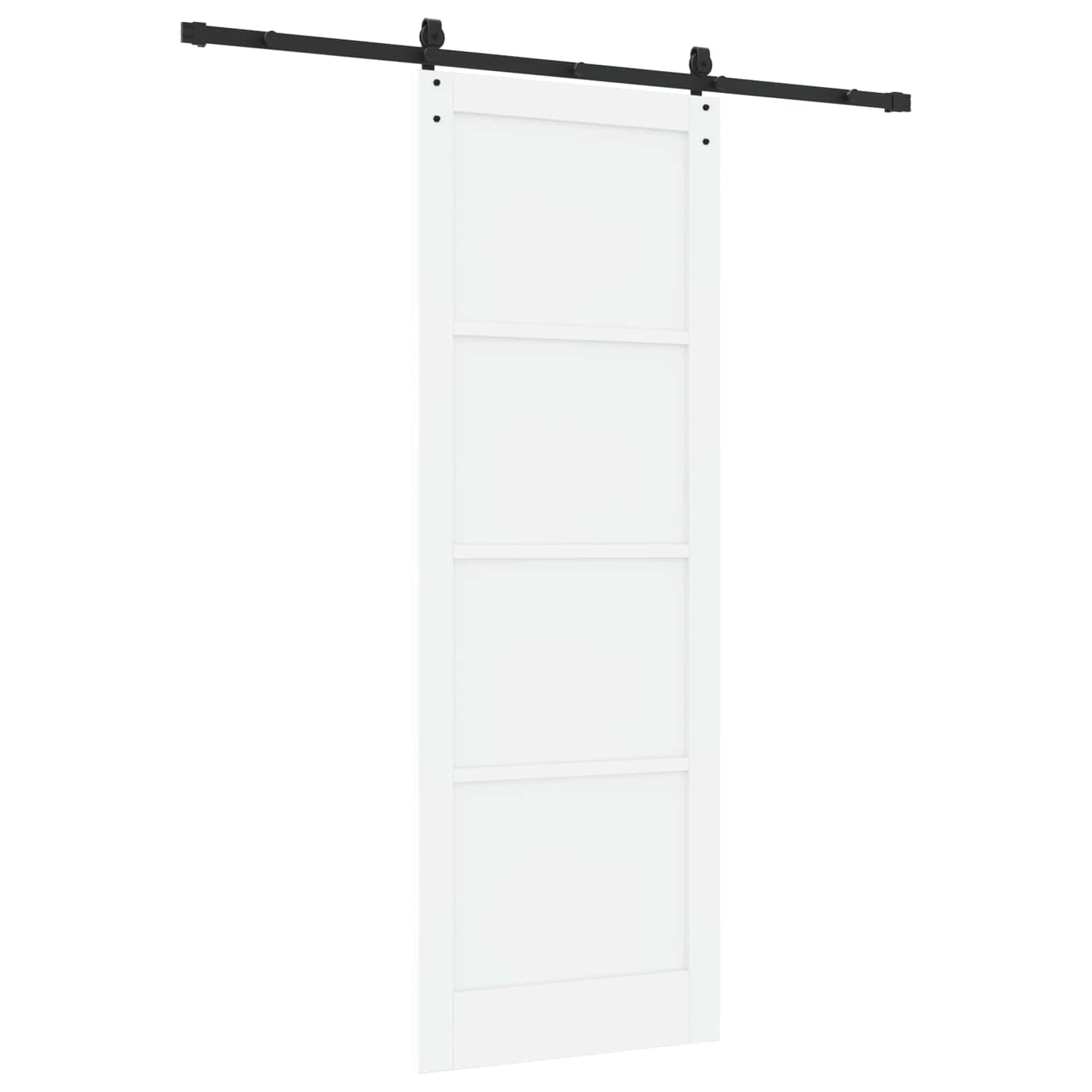 Sliding Door ORKDAL White and Black 83 x 232 cm Solid Pine Wood