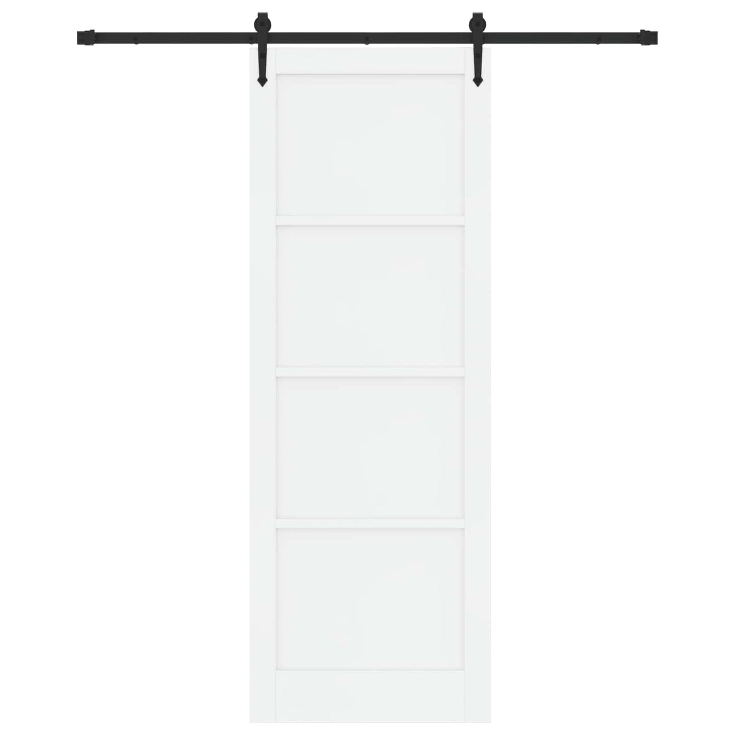 Sliding Door ORKDAL White and Black 83 x 232 cm Solid Pine Wood