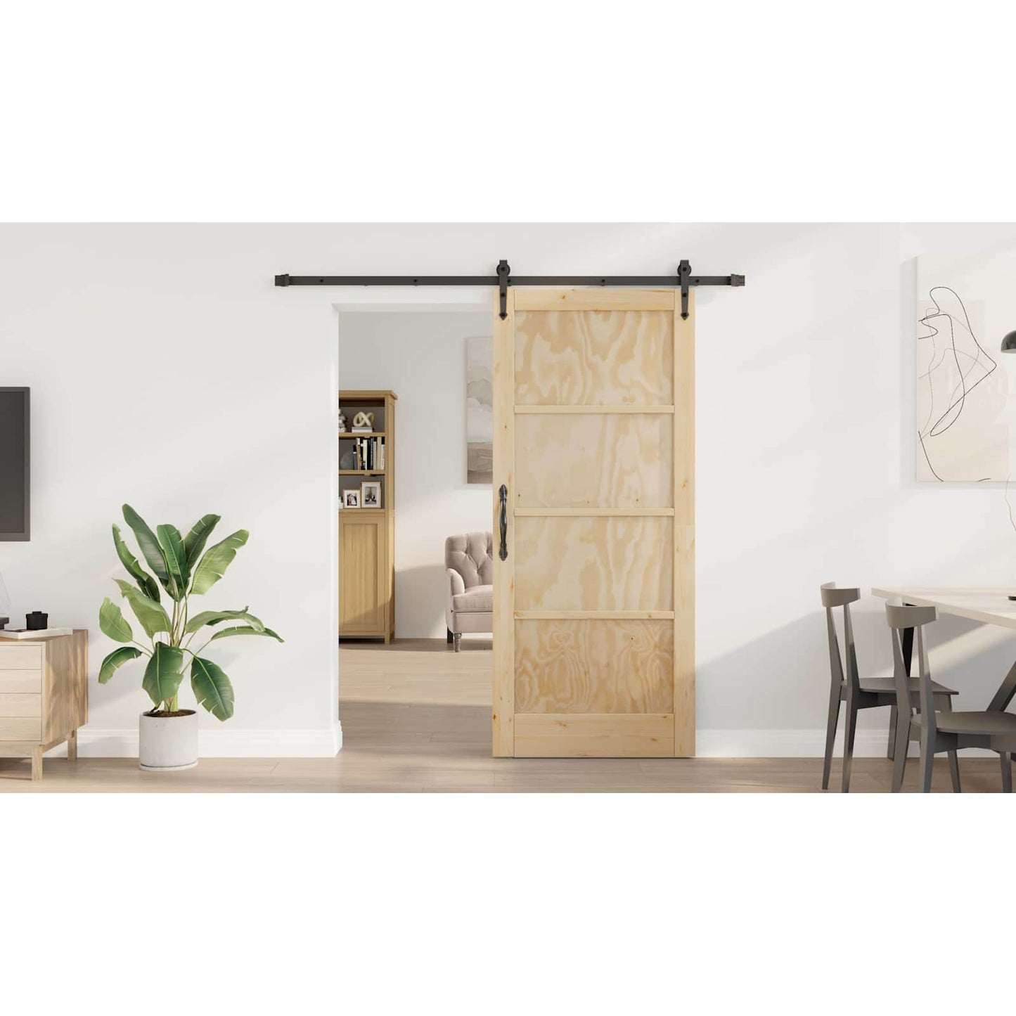 Sliding Door ORKDAL Natural and Black 86 x 198.5 cm