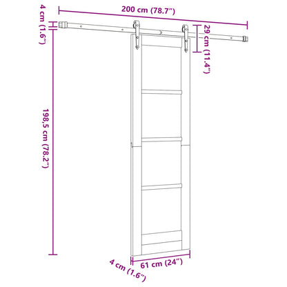 Sliding Door ORKDAL Natural and White 61 x 198.5 cm