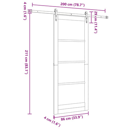 Sliding Door ORKDAL Natural and White 86 x 211 cm