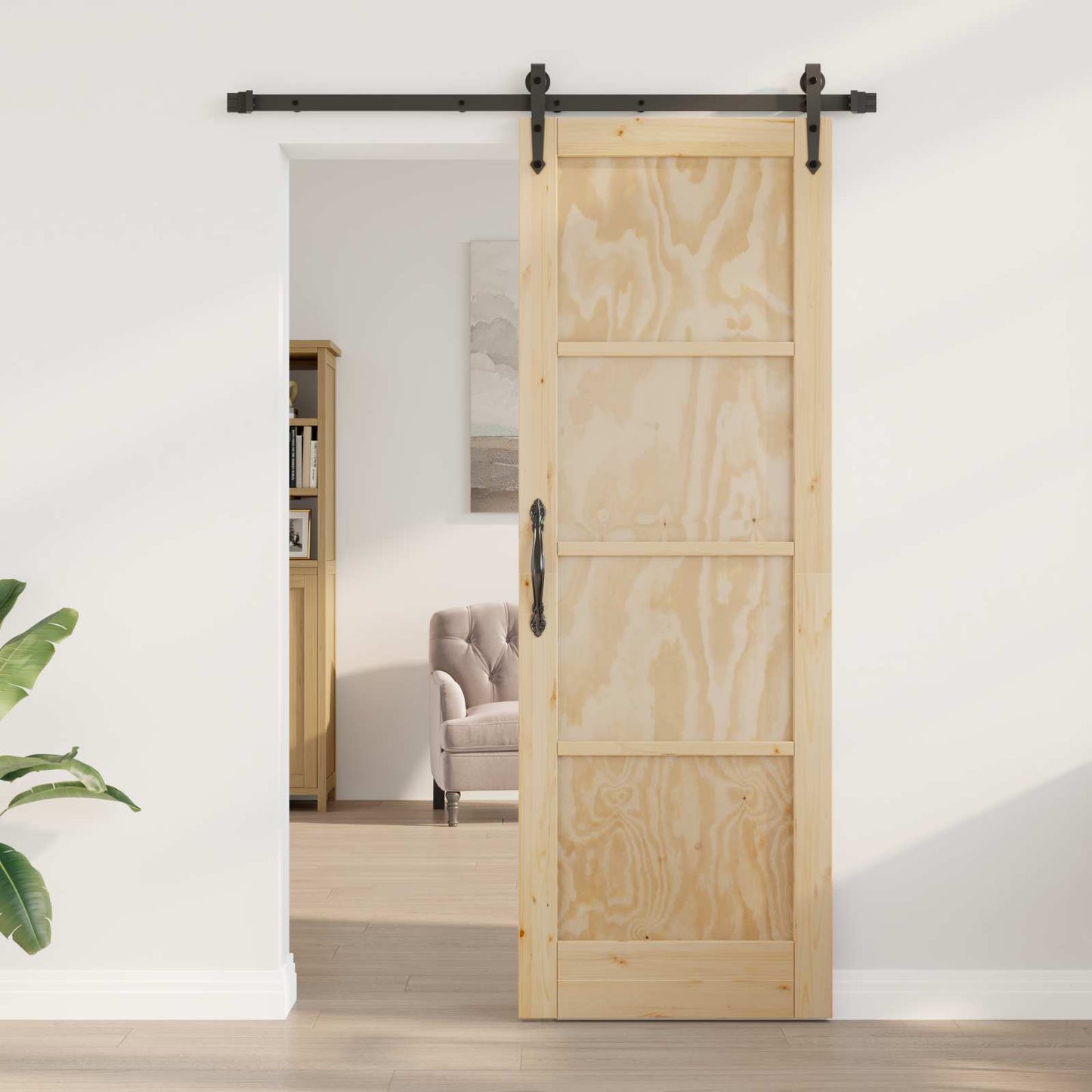 Sliding Door ORKDAL Natural 73.5 x 211 cm Solid Pine Wood