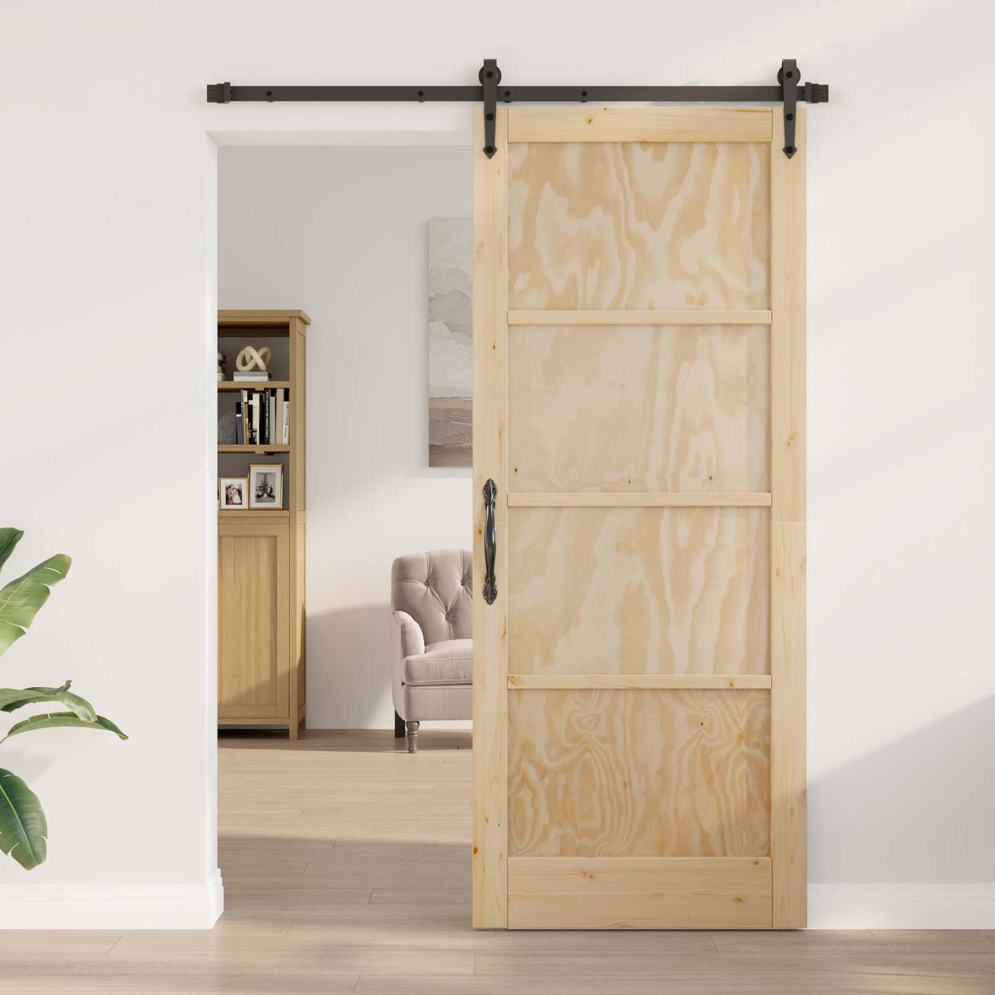 Sliding Door ORKDAL Natural 86 x 211 cm Solid Pine Wood