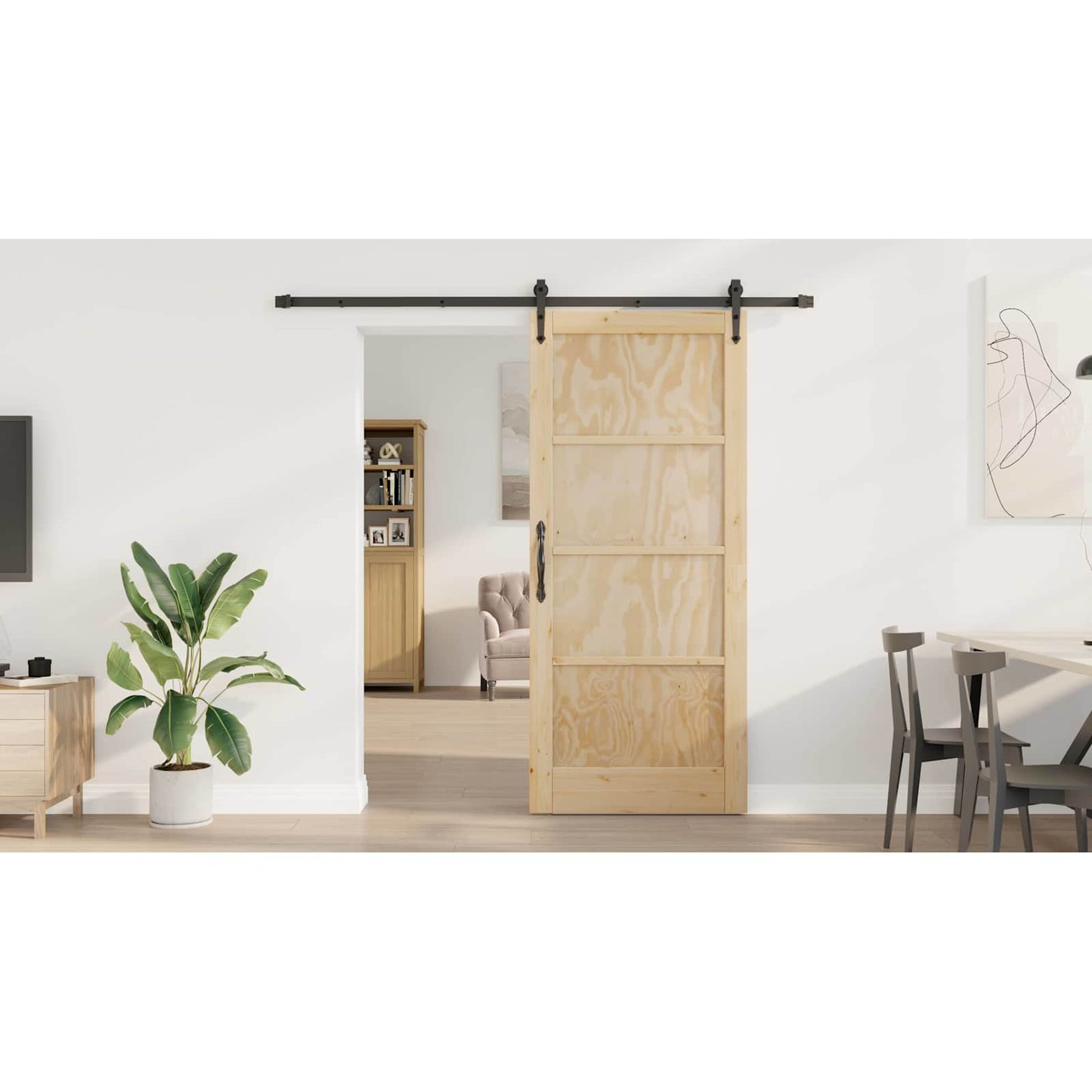 Sliding Door ORKDAL Natural 86 x 198.5 cm Solid Pine Wood