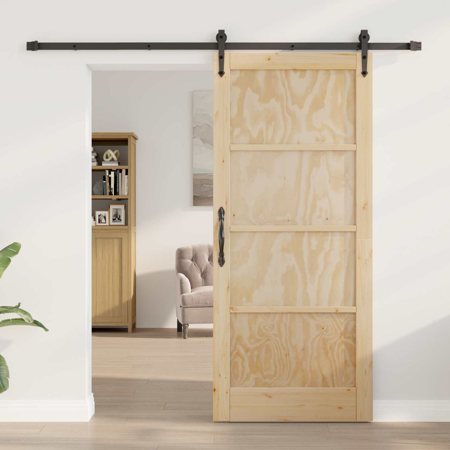 Sliding Door ORKDAL Natural 86 x 198.5 cm Solid Pine Wood