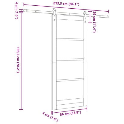 Sliding Door ORKDAL Natural 86 x 198.5 cm Solid Pine Wood