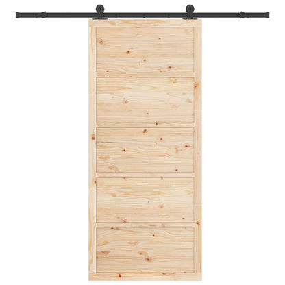 Sliding Door Natural 100 x 208 cm Solid Pine Wood