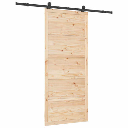 Sliding Door Natural 90 x 208 cm Solid Pine Wood