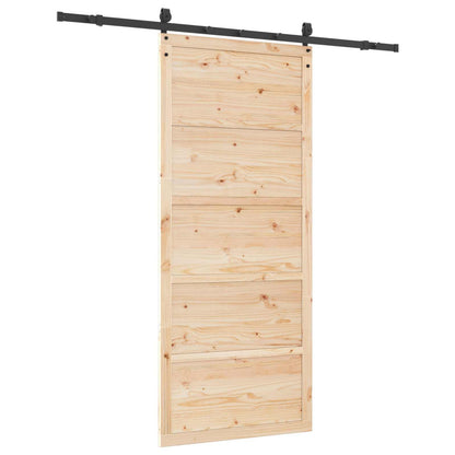 Sliding Door Natural 100 x 208 cm Solid Pine Wood