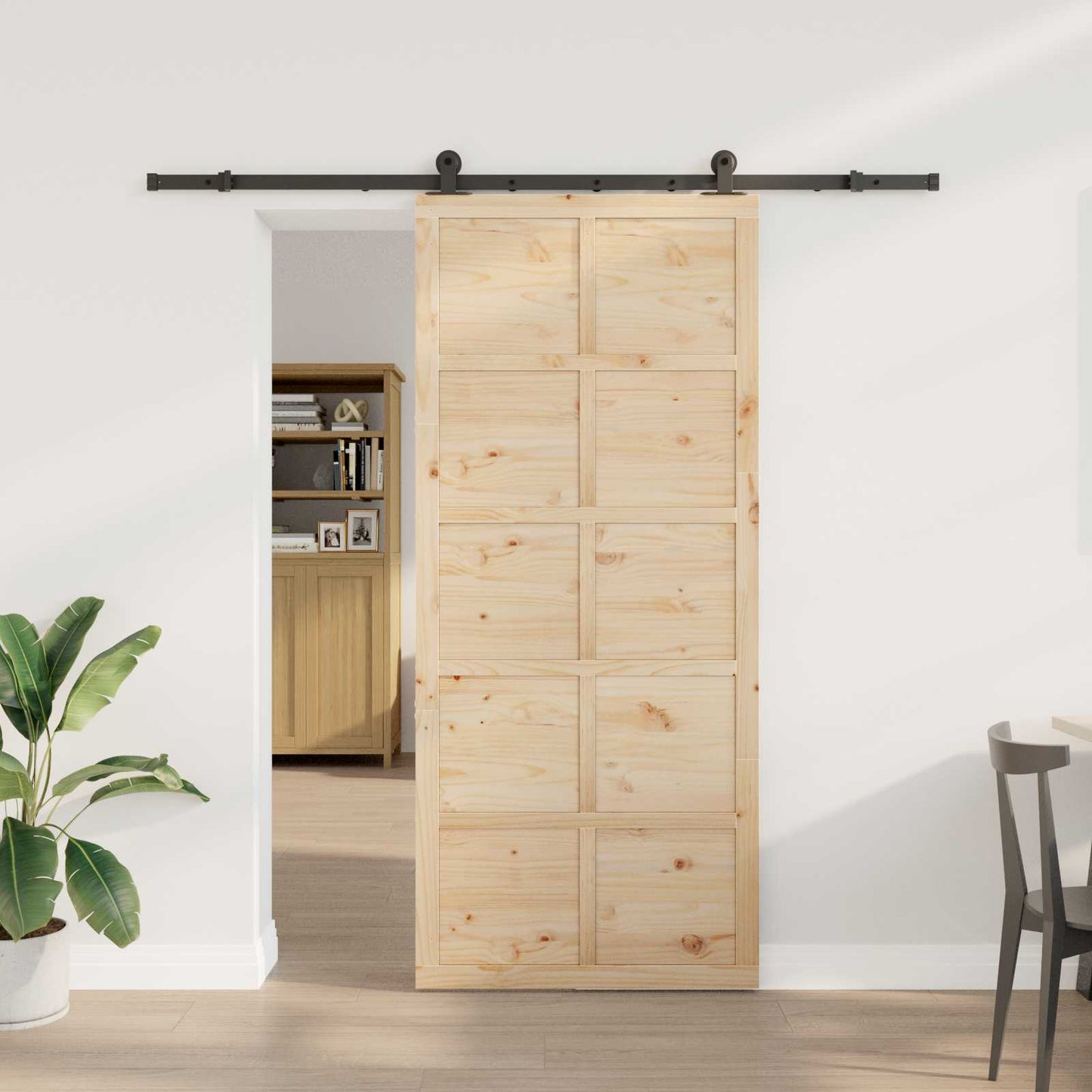 Sliding Door Natural 100 x 208 cm Solid Pine Wood