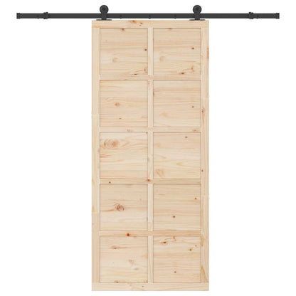 Sliding Door Natural 100 x 208 cm Solid Pine Wood