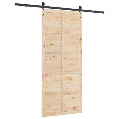 Sliding Door Natural 90 x 208 cm Solid Pine Wood
