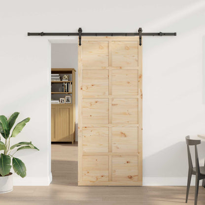 Sliding Door Natural 80 x 208 cm Solid Pine Wood