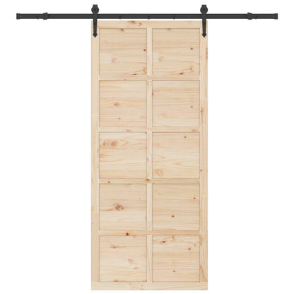 Sliding Door Natural 80 x 208 cm Solid Pine Wood