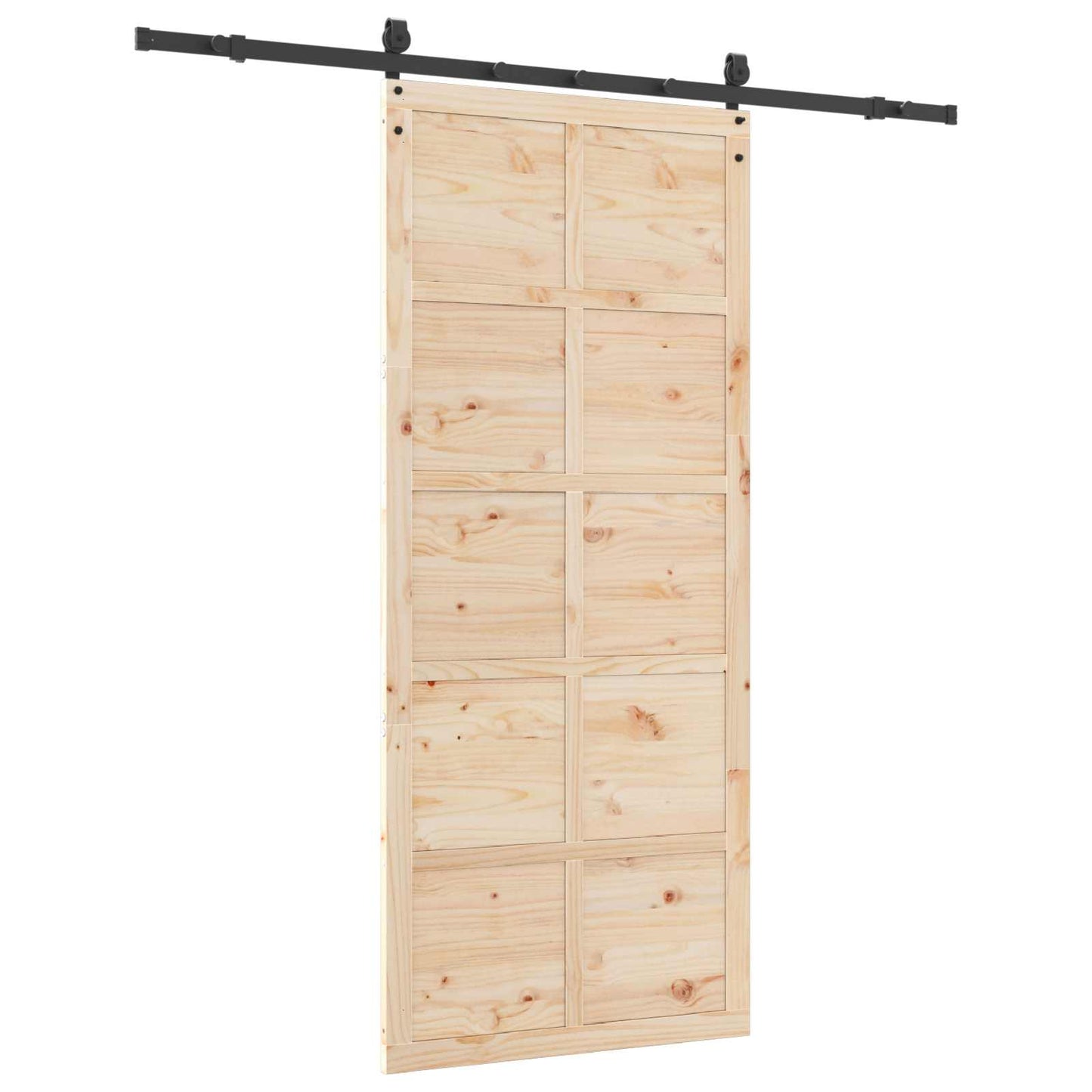 Sliding Door Natural 90 x 208 cm Solid Pine Wood