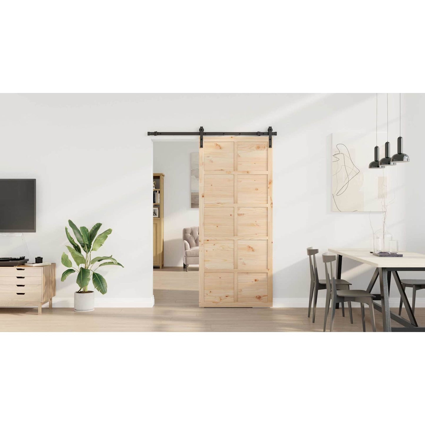 Sliding Door Natural 80 x 208 cm Solid Pine Wood