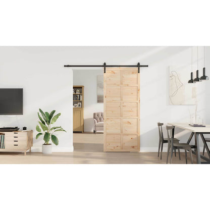 Sliding Door Natural 100 x 208 cm Solid Pine Wood
