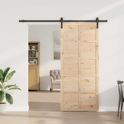 Sliding Door Natural 80 x 208 cm Solid Pine Wood