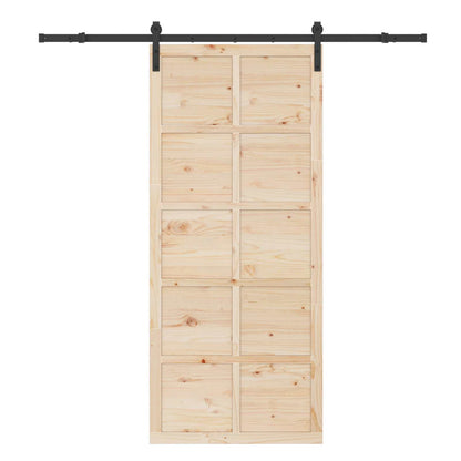 Sliding Door Natural 80 x 208 cm Solid Pine Wood