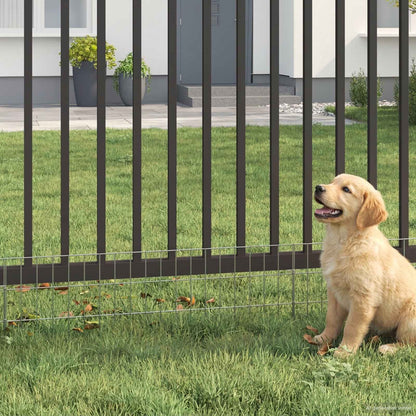 Garden Fence with Stakes 48 pcs 95 x 30 cm Mesh Silver