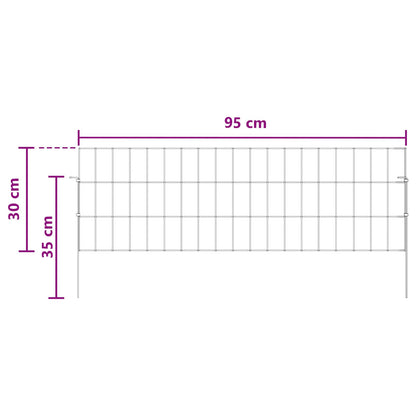 Garden Fence with Stakes 48 pcs 95 x 30 cm Mesh Silver