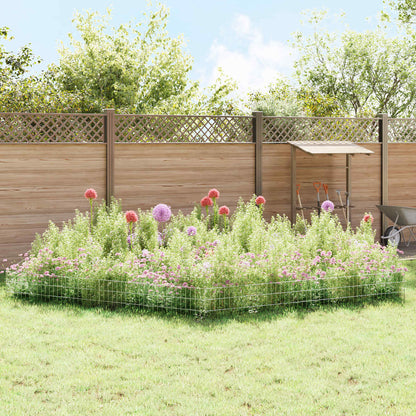 Garden Fence with Stakes 48 pcs 115 x 30 cm Mesh Silver