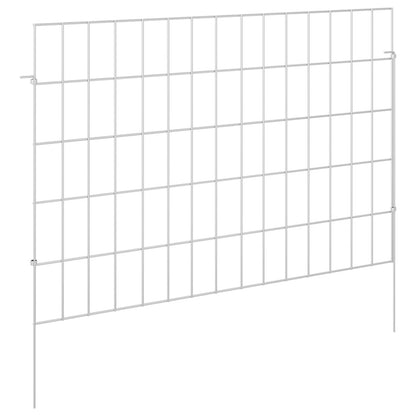 Garden Fence with Stakes 48 pcs 75 x 50 cm Mesh Silver
