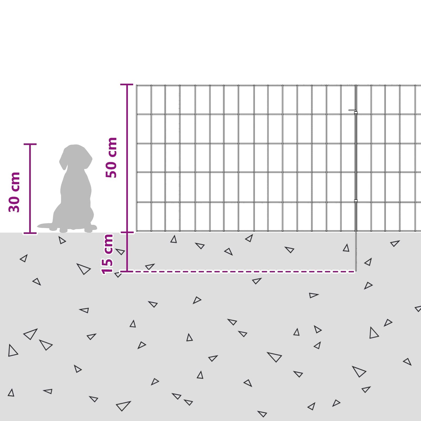 Garden Fence with Stakes 48 pcs 75 x 50 cm Mesh Silver