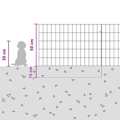 Garden Fence with Stakes 48 pcs 75 x 50 cm Mesh Silver