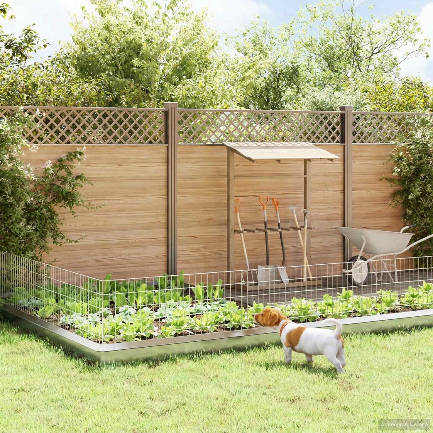 Garden Fence with Stakes 48 pcs 115 x 50 cm Mesh Silver