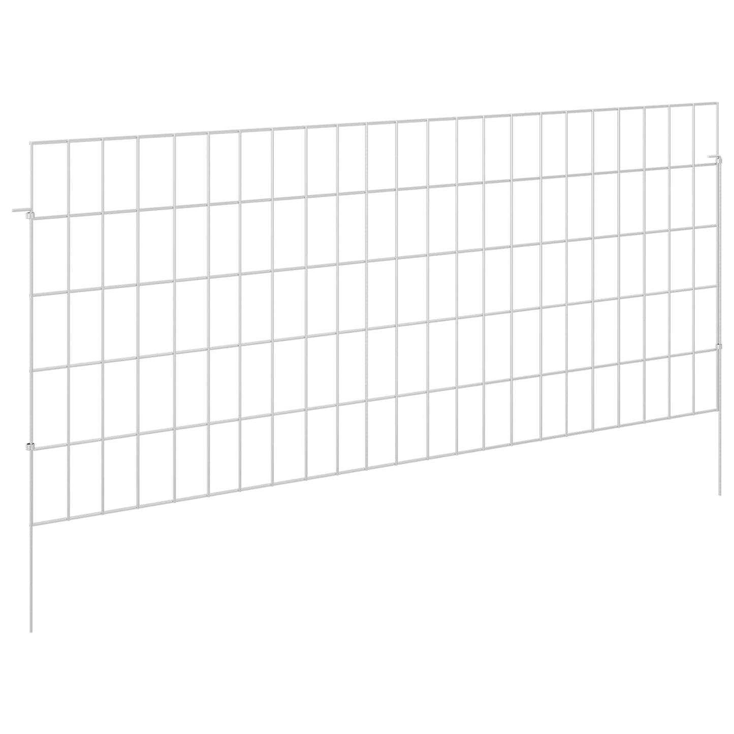 Garden Fence with Stakes 48 pcs 115 x 50 cm Mesh Silver