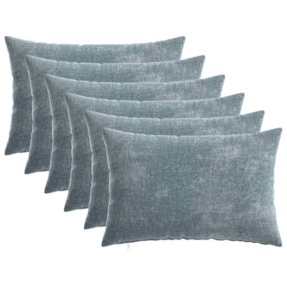 Cushion with Pillow HEERLEN 6 pcs Light Blue Chenille Fabric