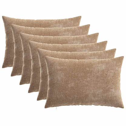 Cushion with Pillow HEERLEN 6 pcs Brown Chenille Fabric