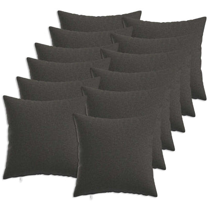 Throw Pillow 12 pcs HEERLEN Dark Grey 40 x 40 cm Fabric