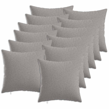 Throw Pillow 12 pcs HEERLEN Cloud Grey 40 x 40 cm Fabric