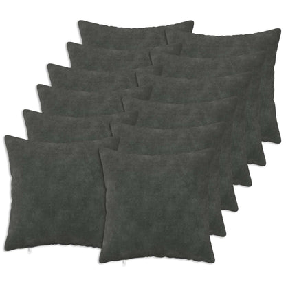 Cushion with Pillow HEERLEN 12 pcs Anthracite Microfiber Fleece