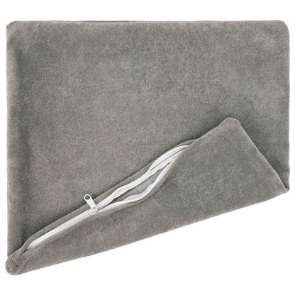 Cushion with Pillow HEERLEN 12 pcs Light Grey Microfiber Fleece