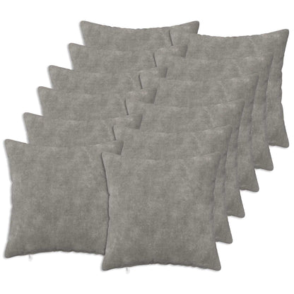 Cushion with Pillow HEERLEN 12 pcs Light Grey Microfiber Fleece