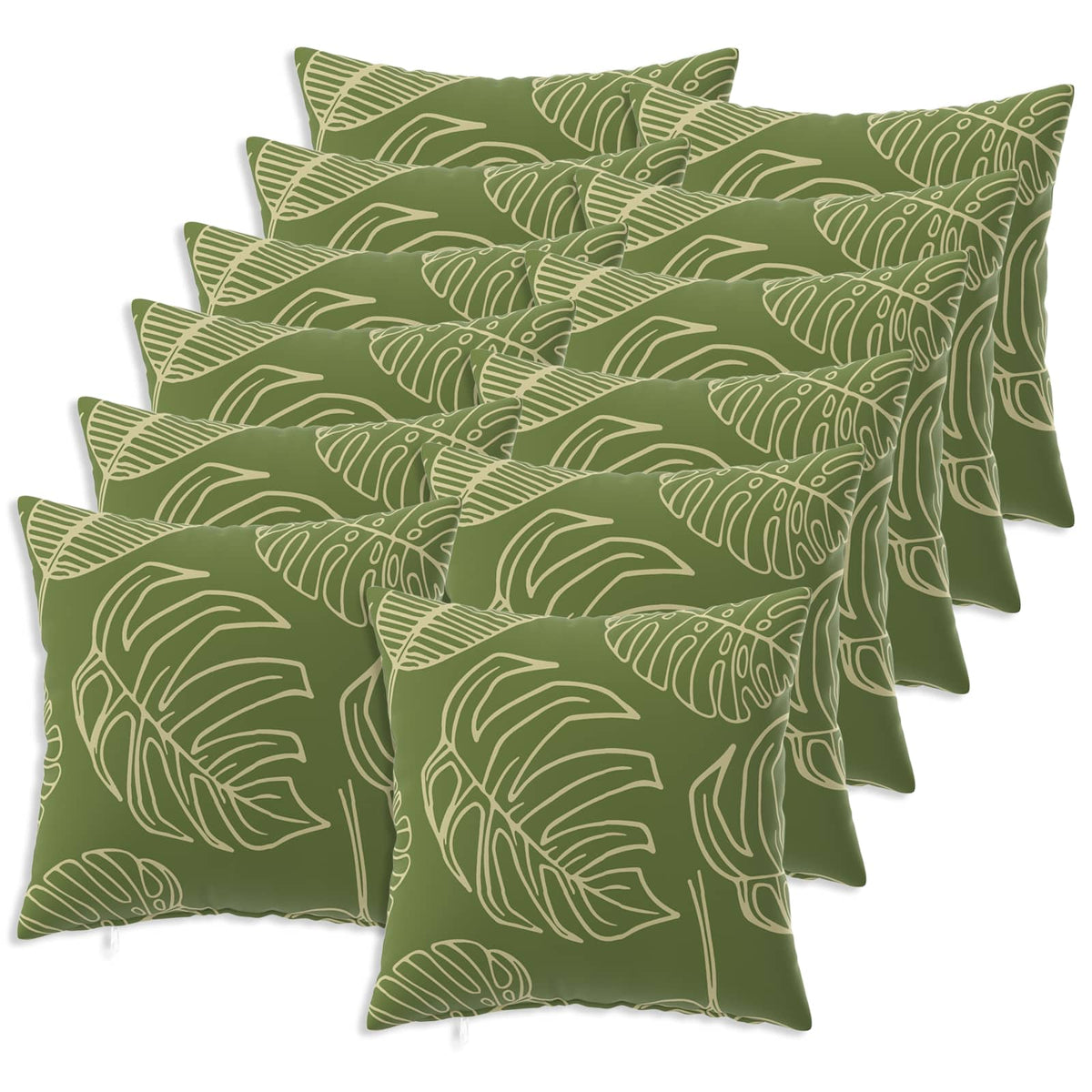 Cushion with Pillow HEERLEN 12 pcs Leaf Design Polyester