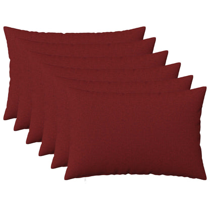 Cushion with Pillow HEERLEN 6 pcs Wine Red Fabric