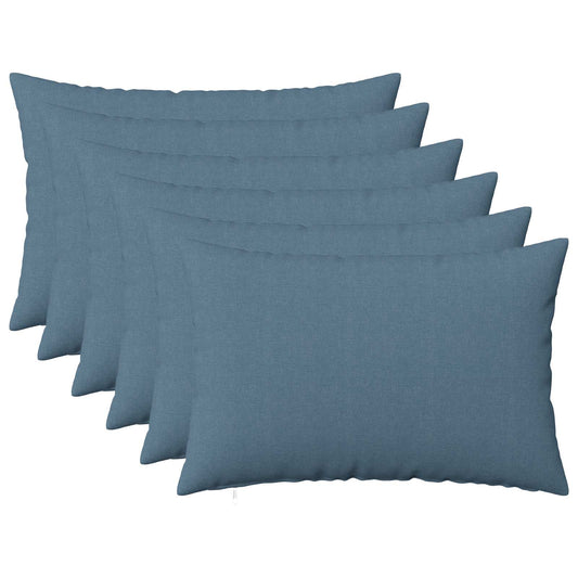 Cushion with Pillow HEERLEN 6 pcs Jeans Blue Fabric