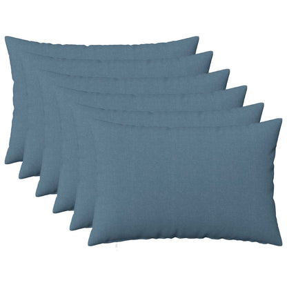 Throw Pillow 6 pcs HEERLEN Jeans Blue 40 x 60 cm Fabric
