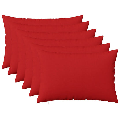 Throw Pillow 6 pcs HEERLEN Red 40 x 60 cm Fabric