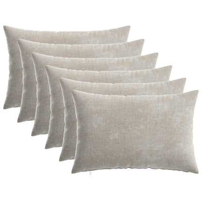 Throw Pillow 6 pcs HEERLEN Light Grey 40 x 60 cm