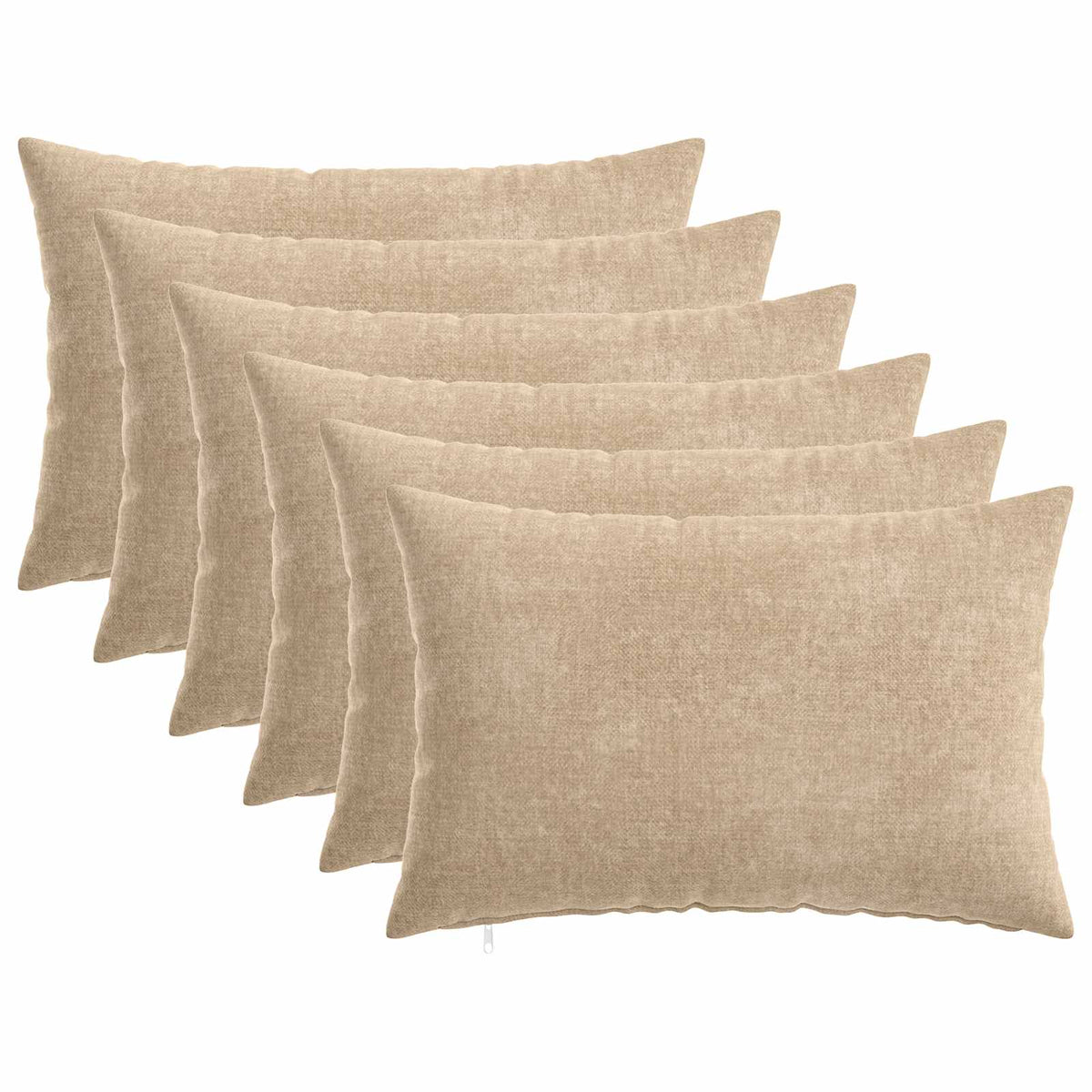 Throw Pillow 6 pcs HEERLEN Taupe 40 x 60 cm Chenille Fabric