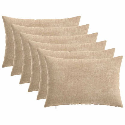 Throw Pillow 6 pcs HEERLEN Taupe 40 x 60 cm Chenille Fabric