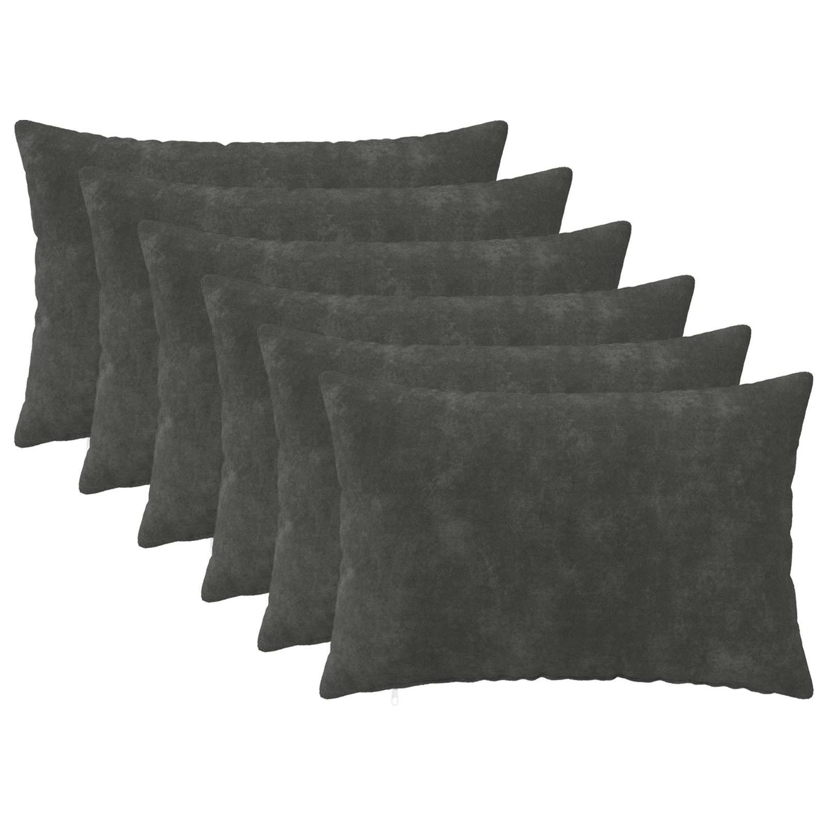 Cushion with Pillow HEERLEN 6 pcs Anthracite Microfiber Fleece