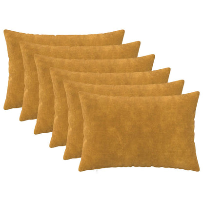 Cushion with Pillow HEERLEN 6 pcs Yellow Microfiber Fleece