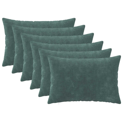 Cushion with Pillow HEERLEN 6 pcs Sea Blue Microfiber Fleece